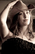 Photo: Beautiful woman with cowboy hat Beautiful woman with cowboy hat