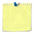 Paper pinned to Notice Board (post it reminder to do list) Paper pinned to Notice Board (post it reminder to do list)