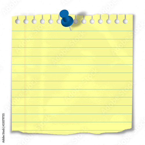 Illustration: Paper pinned to Notice Board (post it reminder to do list) Paper pinned to Notice Board (post it reminder to do list)