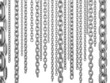 Isolated metal dangling chains on white background