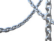 Hanging steel chains.