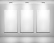 White frames in art gallery White frames in art gallery