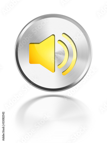 Illustration: button aqua icon sound button aqua icon sound