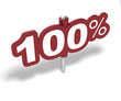 panneau 100 pourcent, label 100 percent sign over white