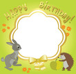 vector frame for congratulations - with animals