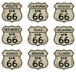 Route 66 highway signs.