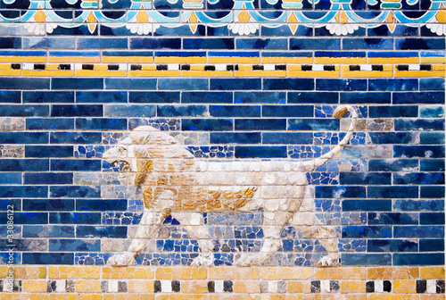Photo: Detail of a Lion on a Babylonian city wall Detail of a Lion on a Babylonian city wall