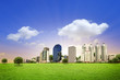 Urban City Skyline in the morning with space Urban City Skyline in the morning with space