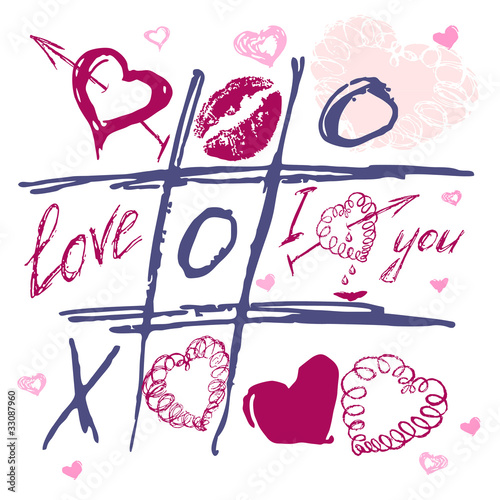 Love Heart Drawn. The valentine#39;s day. Love heart. Hand-drawn icons. Vector