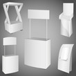 set of 5 white display. vector illustration