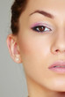 half face portrait of brunette girl