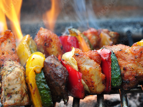 Photo: Grillfleisch, Gemüse Grillfleisch, Gemüse