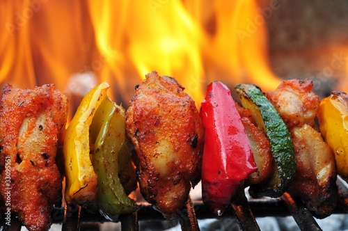 Photo: Grillfleisch, Gemüse Grillfleisch, Gemüse