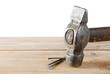 Hammer on an old board