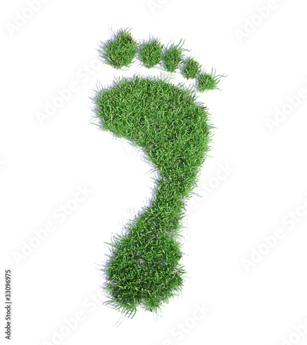 Foto: Ecological footprint concept - grass patch footrpint Ecological footprint concept - grass patch footrpint