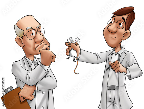 Illustration: two scientists two scientists
