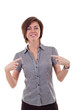 beautiful business woman pointing at her