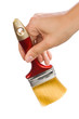 Hand with brush isolated on white background