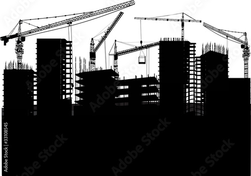 Vector: town building on white illustration town building on white illustration