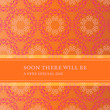 Invitation card with flower pattern and banner