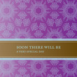 Invitation card with lace pattern and banner