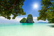 Beatiful green rocks at Railay beach
