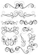 set di decorazioni classiche con fiori, foglie e spirali