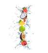 Fresh fruit alphabet letter
