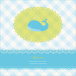 Greeting card with copy space and blue whale Greeting card with copy space and blue whale
