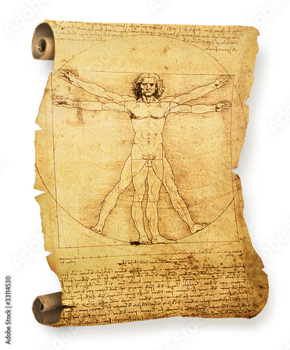 Foto: Leonardo's Vitruvian Man old parchment Leonardo's Vitruvian Man old parchment