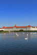 Nymphenburg palace and lake in Munich Germany