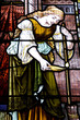 Stained Glass Window of a Woman