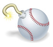 Baseball countdown bomb illustration