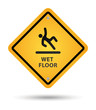 yellow wet floor sign