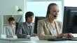 Video: Row of call center operators at work Row of call center operators at work