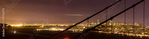 Photo: Downtown San Francisco, through the Golden Gate Bridge Downtown San Francisco, through the Golden Gate Bridge