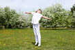 little girl in spring park