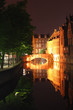 night scene: bridge at night Bruges (Belgium)