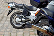 back part of two motorbikes on the street