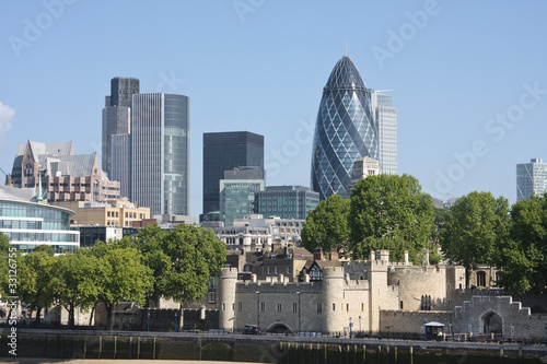 Photo: Gherkin and Tower of London Gherkin and Tower of London
