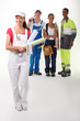 Photo: A happy apprentice building craft team A happy apprentice building craft team