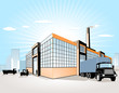 Vektor: Fabrik + Transport Fabrik + Transport