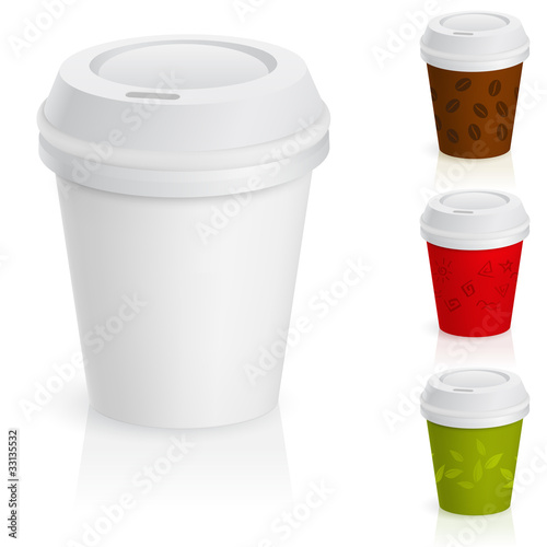 Vector: Set of takeaway coffee cups. Set of takeaway coffee cups.