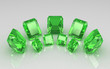 Set of rectangular emerald gemstones Set of rectangular emerald gemstones