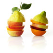 Isolated cheeky mixed fruits