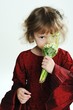 Little girl with flowers