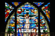 Colorful Stained Glass window showing Jesus Christ Colorful Stained Glass window showing Jesus Christ