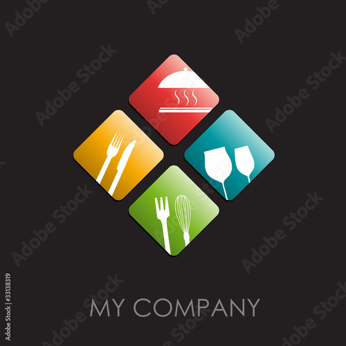 Vektor: Logo restaurant with icons# Vector Logo restaurant with icons# Vector