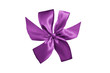 purple gift ribbon with bow isolated on white background