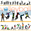 Volleyball 30 silhouettes set Volleyball 30 silhouettes set